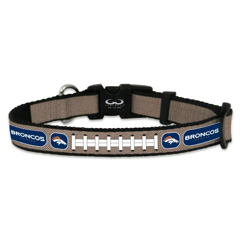Gamewear Denver Broncos Pet Collar Reflective Football Size Toy