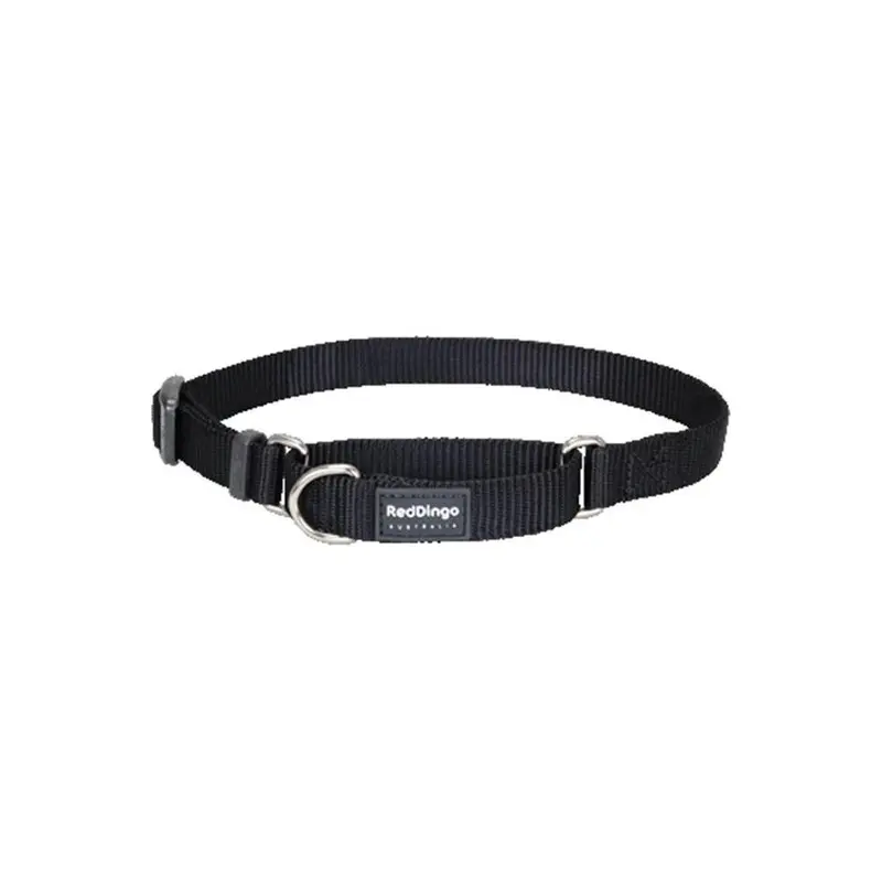 Red Dingo Black,Red Martingale Dog Collar Classic Black, Medium
