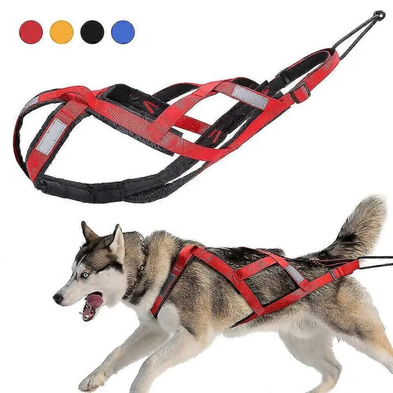Kikidex Blue (Red, Xl) Dog Sledding Weight Pulling Harness Reflective For Pets Training