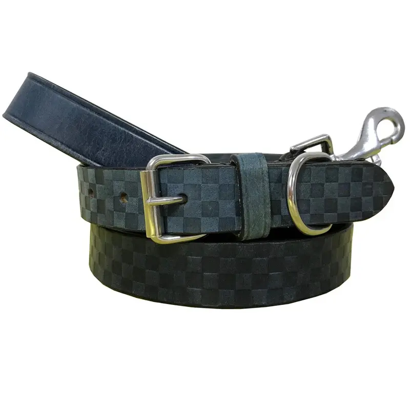 Bradley Crompton Genuine Leather Matching Pair Dog Collar And Lead Set Medium
