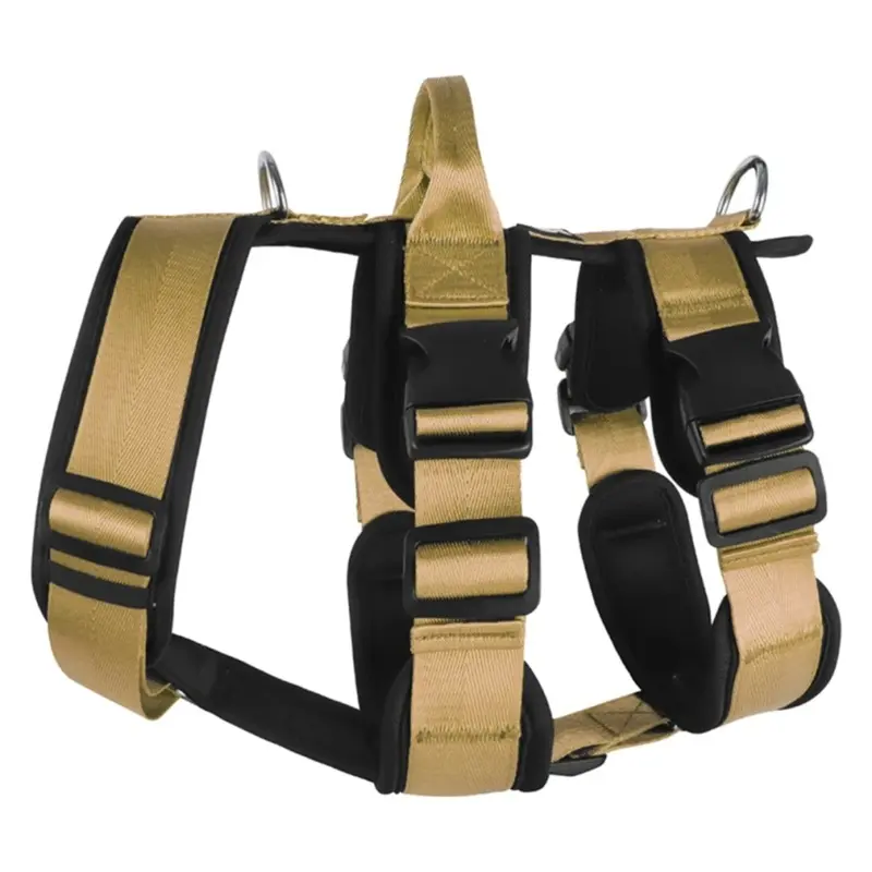 Exogio Explosionproof Big Dogs Harness With Handle For Dog, Khaki, Small
