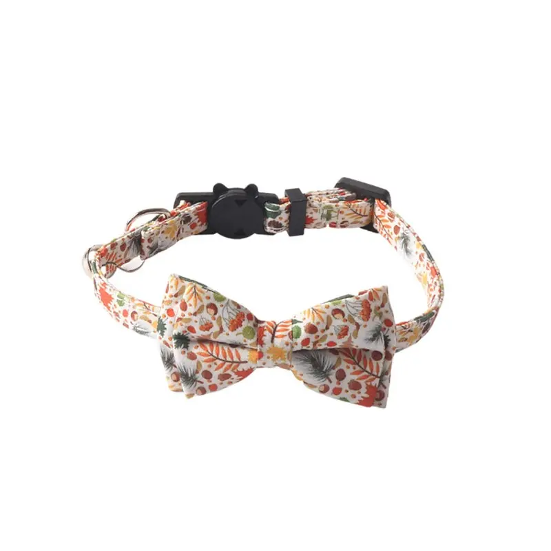 (StyleA) Pet Collar New Thanksgiving Elements Maple Leaf Pumpkin Collar Series Cat