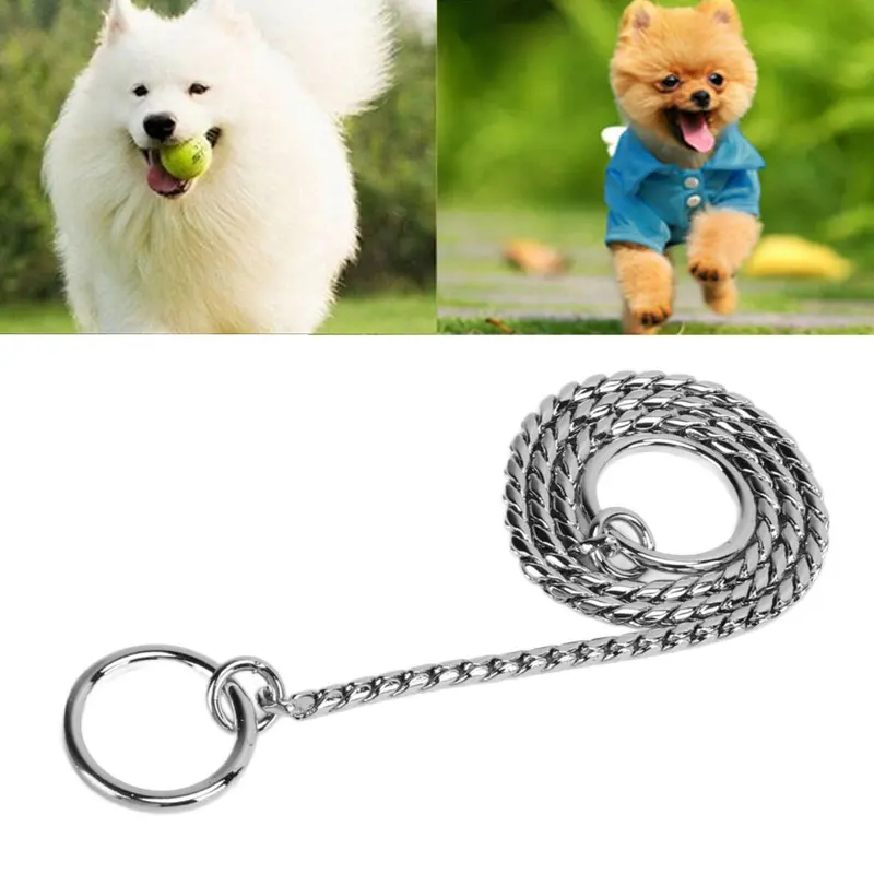 Durable 3.0Mm Metal Snake Chain Dog Collar-40Cm For Walking&Training Your Pets Large