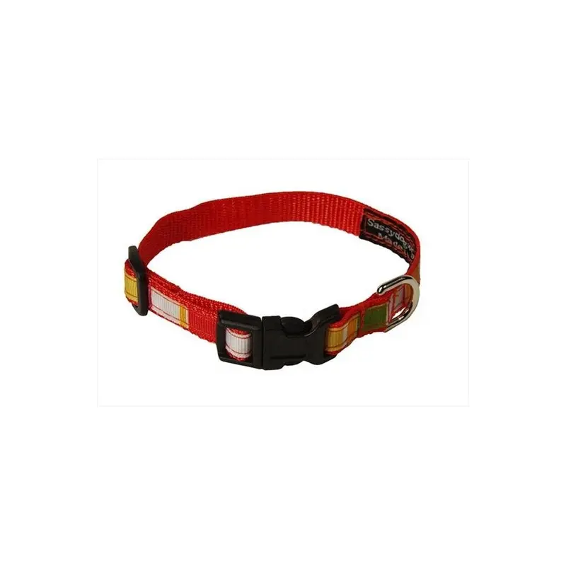 Fly Free Zone,Inc. Orange Stripe-Multi1-C Multi Stripe Dog Collar, - Extra Small