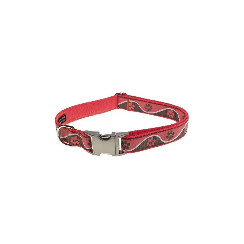 Fly Free Zone,Inc. Orange Waves Dog Collar - Adjusts 10-14 In. - Paw Small