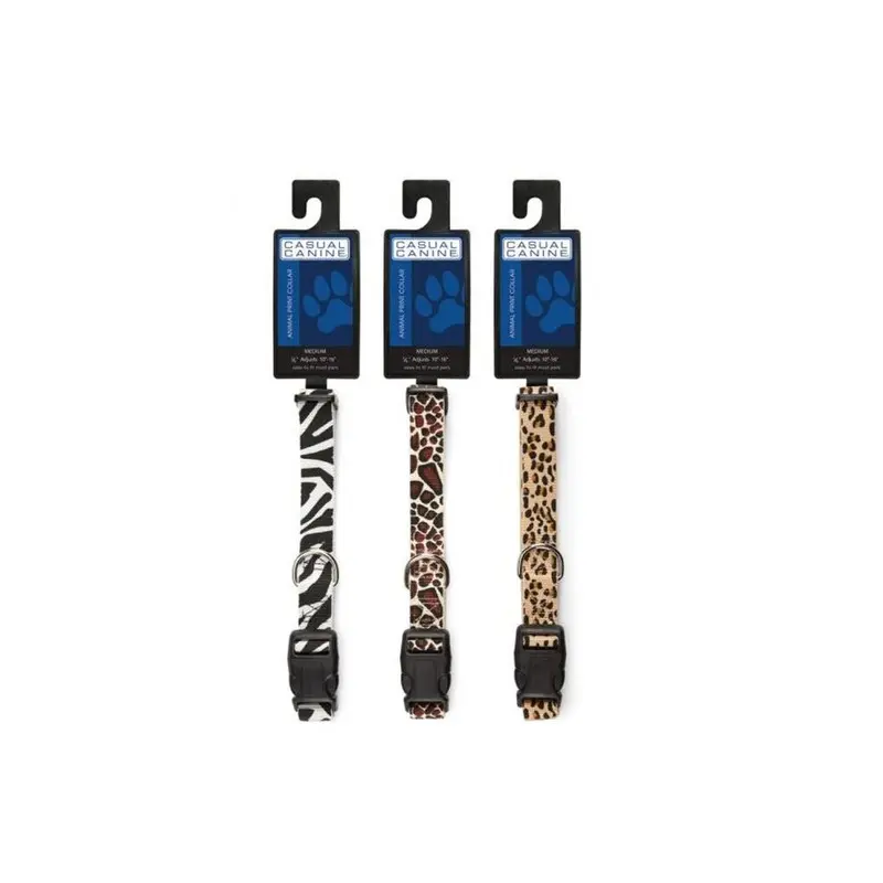 Partyanimal Black 10-16 In. Animal Print Collar Zebra