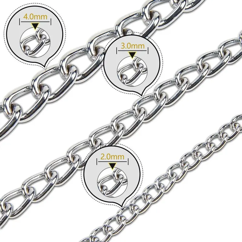 Pet Dog Collars Stainless Steel Training Collars Dog Chain Necklace For Dogs 50Cm