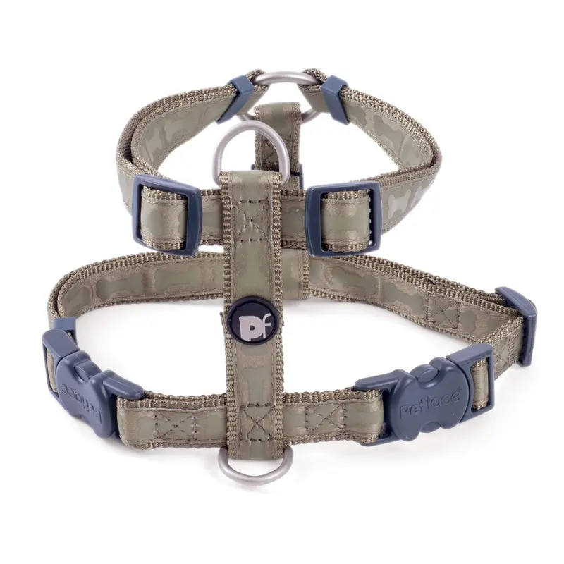 Petface Tonal Bones Dog Harness, Country Green, Small, S