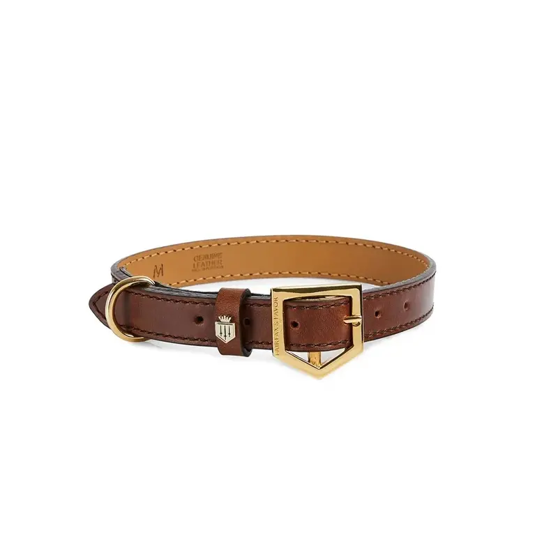 Fairfax & Favor Unisex Brown Fairfax And Favor Fitzroy Dog Collar - Tan Large