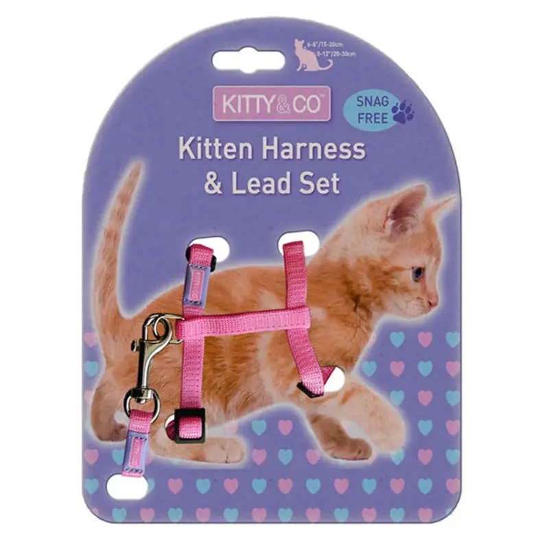 Hemmo & Co Unisex Pink Hemmo And Co Snag Free Kitten Harness