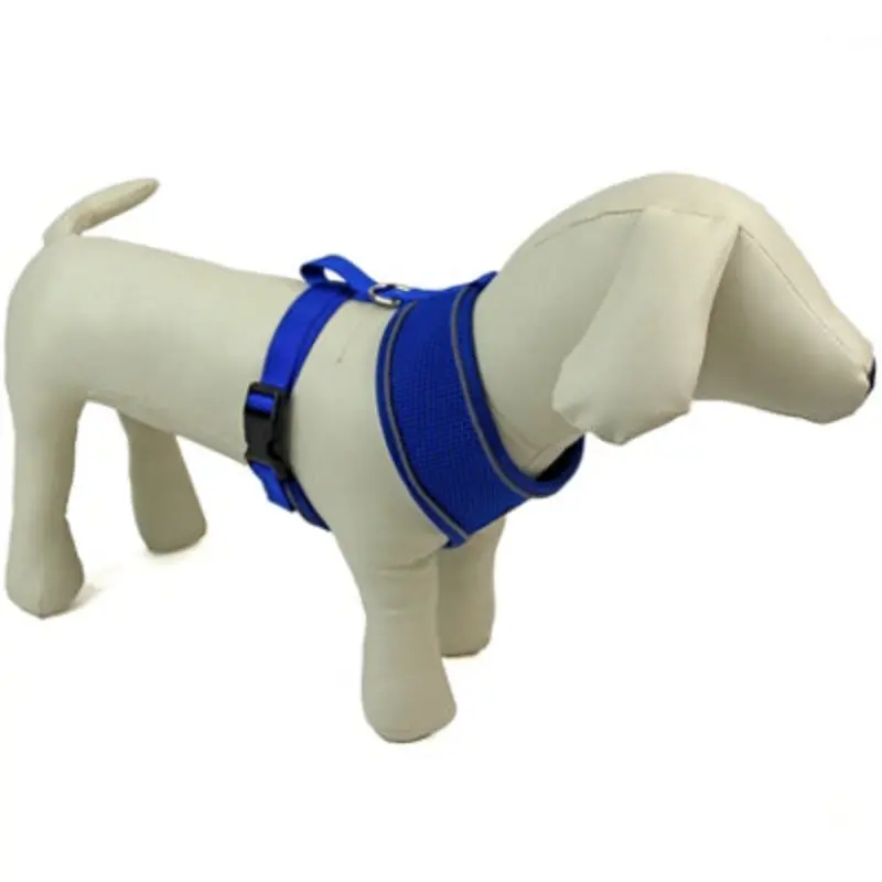 B&Q Dog Harness Puppy Pet Comfortable Mesh Breathable Adjustable Reflective M Blue
