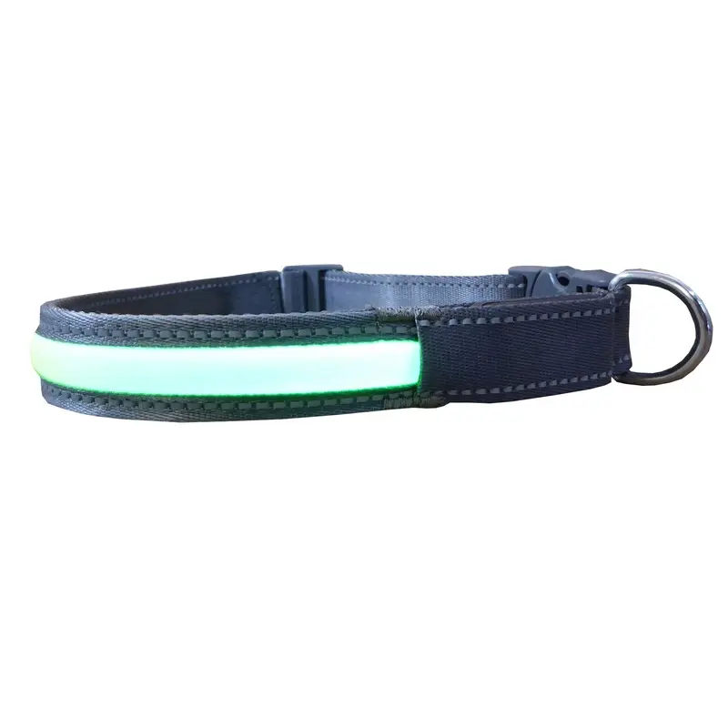 Bright LED Puppy Dog Collar Increased Safety & Visibility 3 Light Settings Large