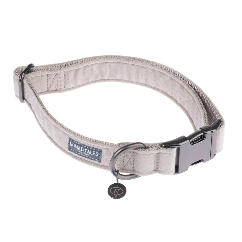 Nomad Tales Blush Collar - Taupe - Size M: 34 - 55 Cm Neck Circumference, 20Mm Width