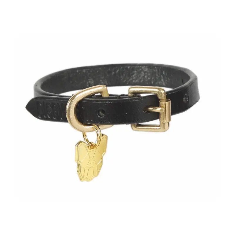Digby & Fox Black (Xxl - Neckline: 22In-25In, ) Flat Leather Dog Collar