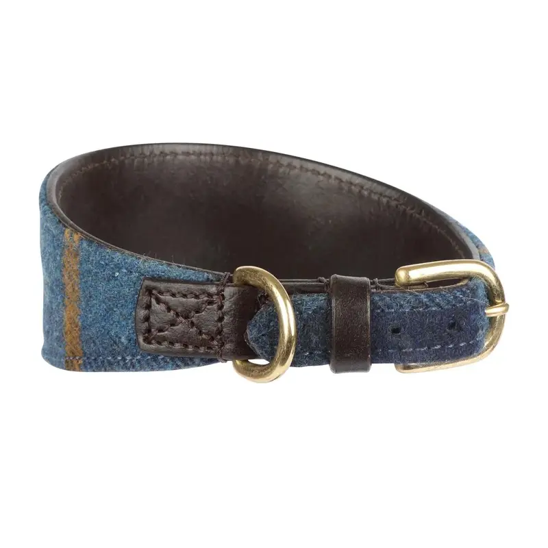 Digby & Fox Unisex Blue Digby And Fox Tweed Greyhound Collar - Navy Extra Small
