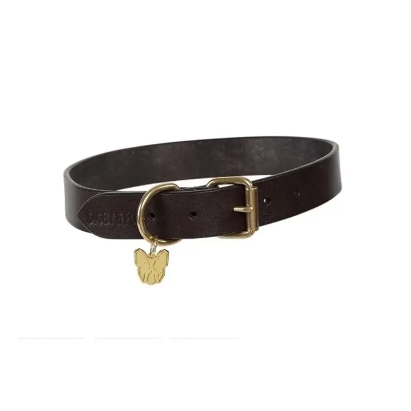 Digby & Fox Unisex Brown Digby And Fox Flat Leather Dog Collar Medium