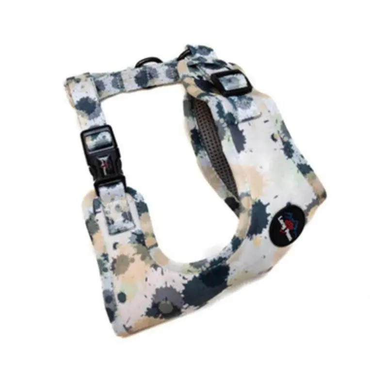 Long Paws - Funk The Dog Harness-Paint Splodge Med Grey