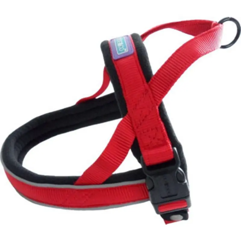 B&Q Red Dogco Nylon Norwegian Harness Reflective Pad Med