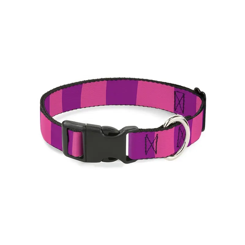 Cheshire Cat Stripe Pink/Purple Plastic Clip Collar