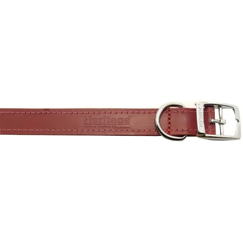 Ancol Heritage Leather Sewn Dog Collars - 43Cm Red Size 4