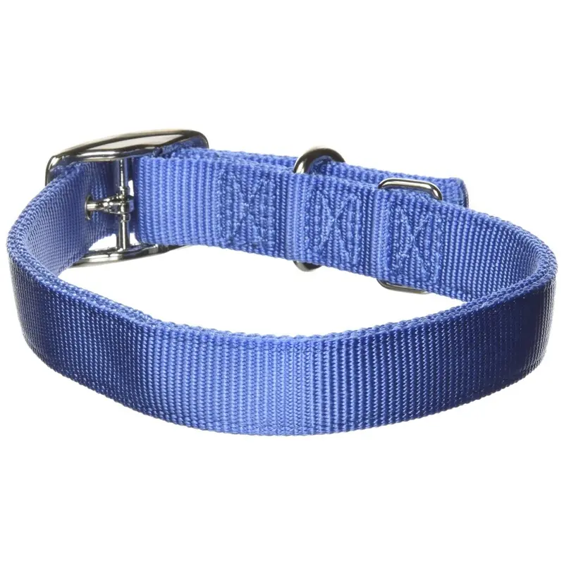 Hamilton Blue Thick Nylon Deluxe Dog Collar 1-Inch By 24-Inch Double Berry