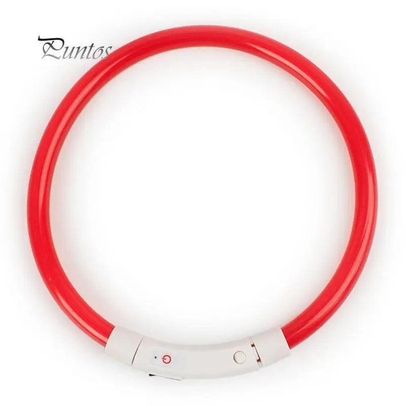 Salspor Red (, 70Cm) Led Night Flashing Usb Charging Pet Puppy Neck Collar 70Cm
