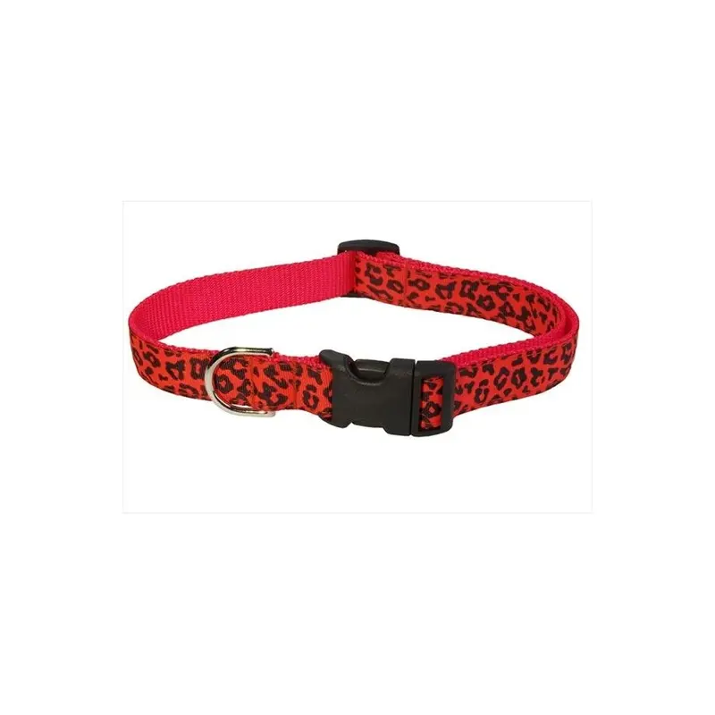 Fly Free Zone,Inc. Orange Leopard Dog Collar, - Medium