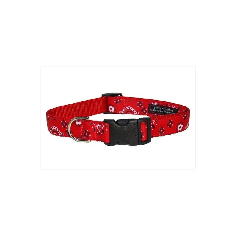 Sassy Dog Wear Red Bandana 3-C Bandana Dog Collar, - Medium
