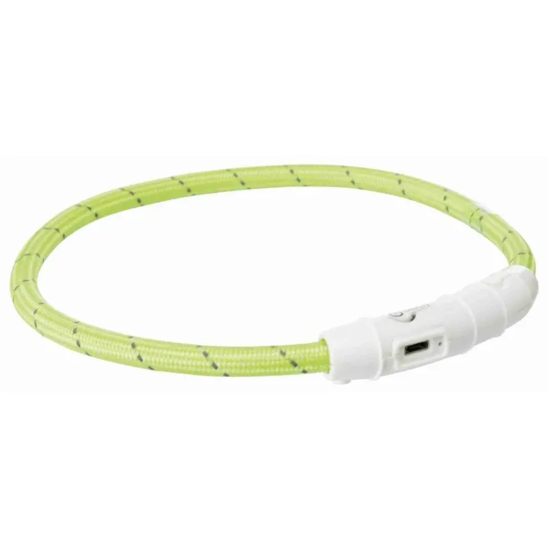 Trixie Flash Ring Usb Dog Visibility - Extra Light/Green Large