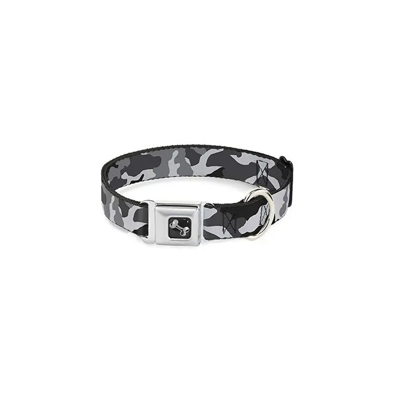 Buckle-Down White Seatbelt Buckle Dog Collar - Camo - 1"" Wide - Fits 15-26"" Neck - Large