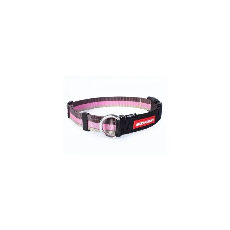 Pink Ezydog Checkmate Dog Collar Xl, Candy Stripes