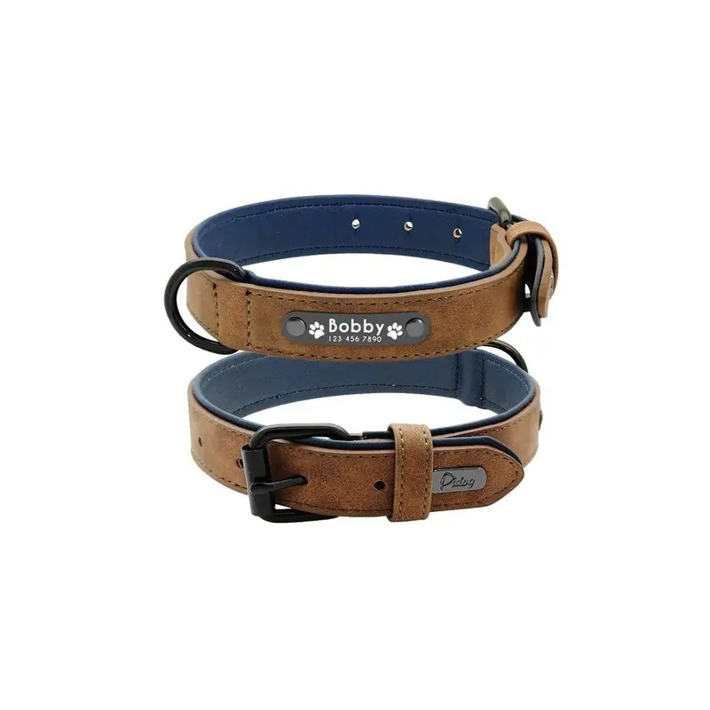 Hod Pets Black (Coffee-Collar Only, Xl) Suede Custom Dog Collar Leash Set