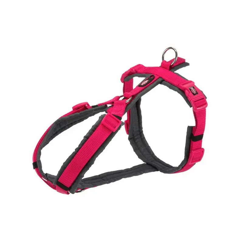 TRIXIE Premium Trekking Hiking Harness, Fuchsia/Graphite, XL 80-97 cm/25 mm