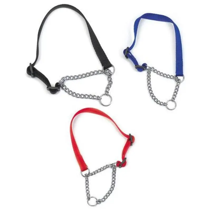 Ancol Heritage Nylon And Chain Check Dog Collar - 55 - Red 75Cm