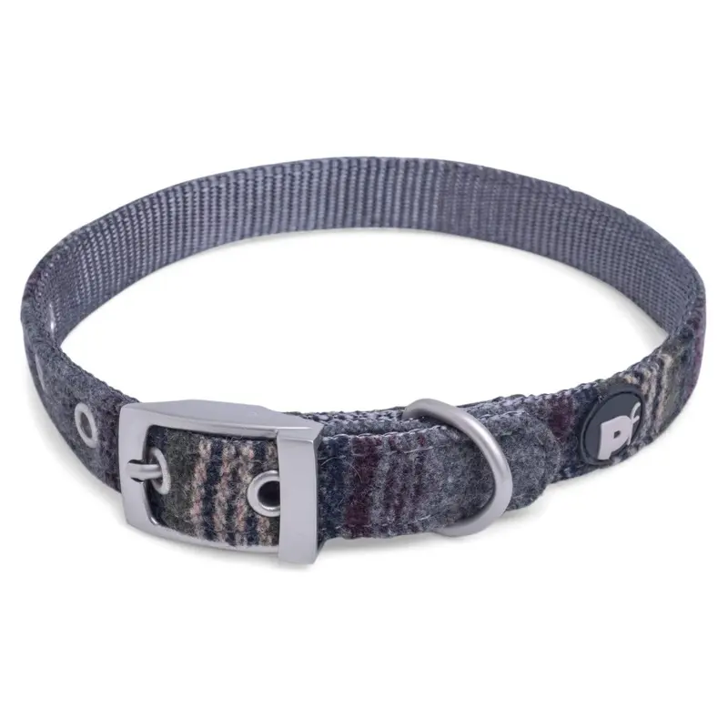 Petface Grey Tweed Dog Collar, X-Small