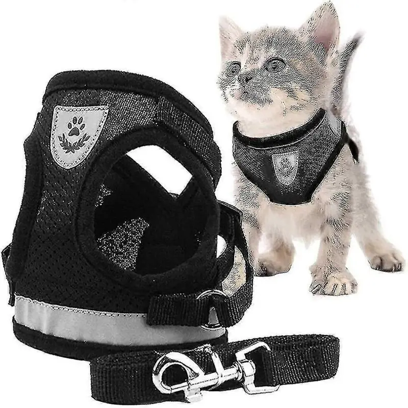 Black (L, ) Cat Harness, Cat Harness Escape Proof