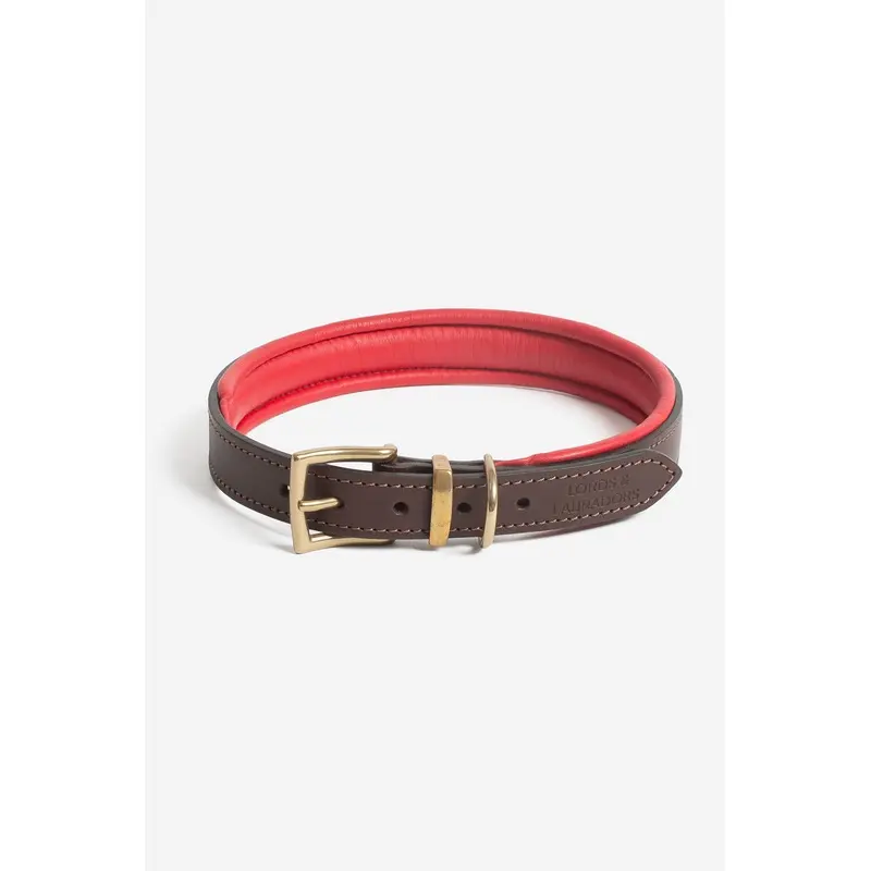 Lords & Labradors Unisex Brown Italian Leather Dog Collar Small