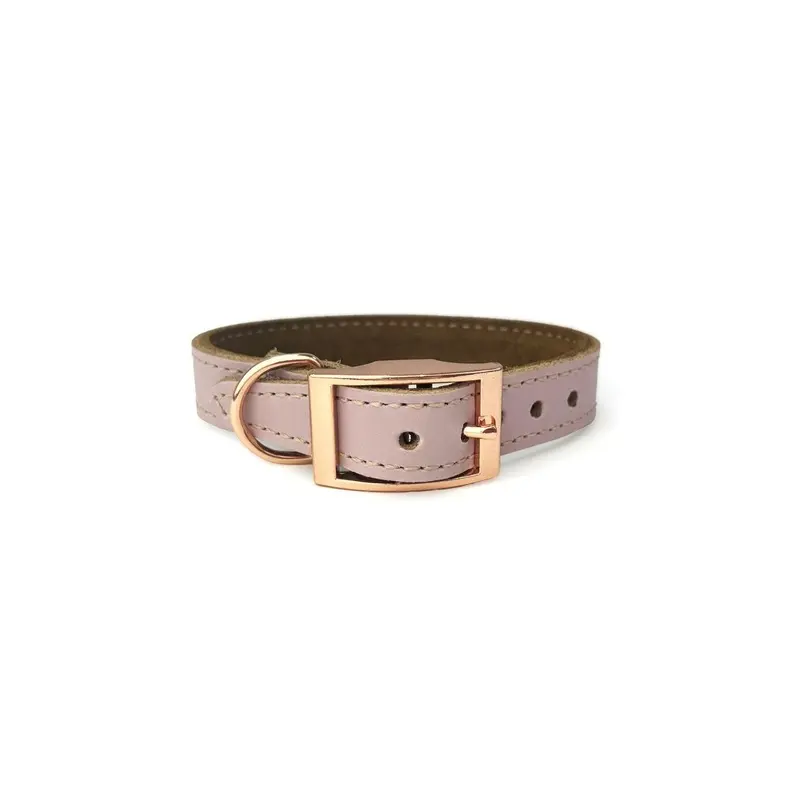 Skye & Murphy Unisex Light Pink Luxury Padded Leather Dog Collar Extra Small