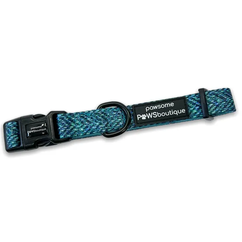Pawsome Paws Boutique Country Teal Dog Collar Small