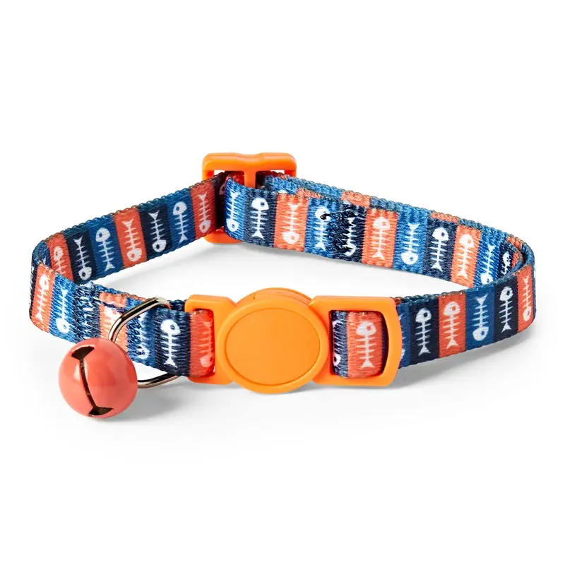 Pets At Home Fish Bone Cat Collar Orange