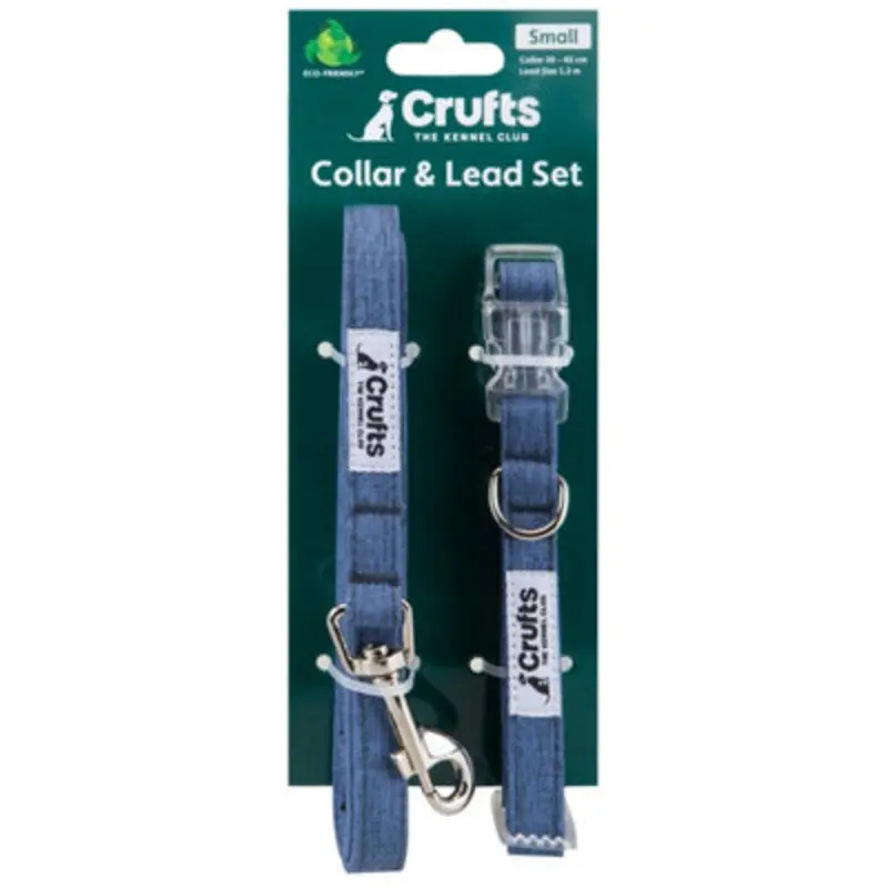 B&Q Blue Crufts - Eco Set Collar & Lead For Dogs Small