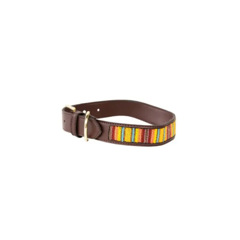 Kentucky Dogwear Orange Handmade Beaded Dog Collar Kentucky