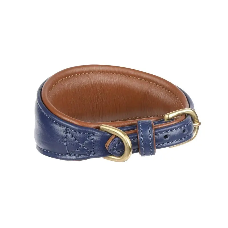 Digby And Fox Padded Greyhound Dog Collar Navy - Extra Small