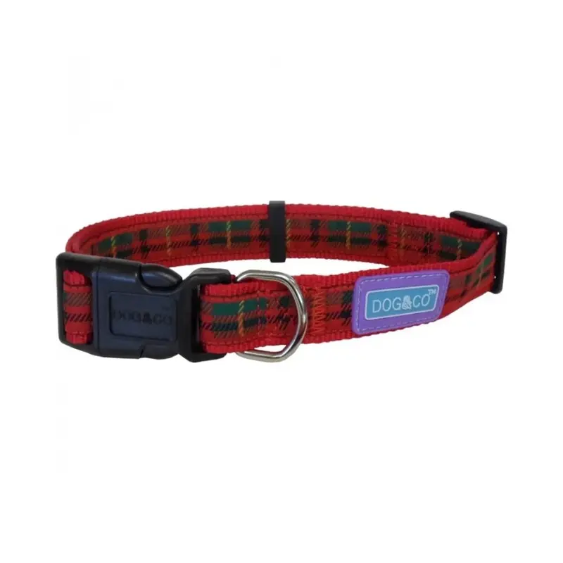 Hemmo & Co Unisex Red Hemmo And Co Tartan Adjustable Collar Large