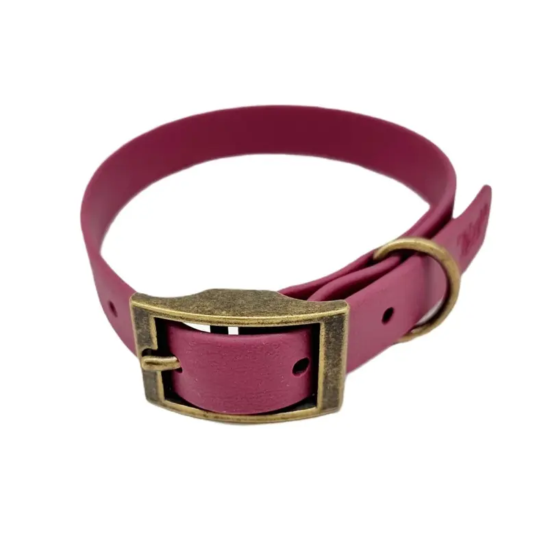 Trinkety Paws Unisex Red Biothane Waterproof Dog Collar - Burgundy Medium