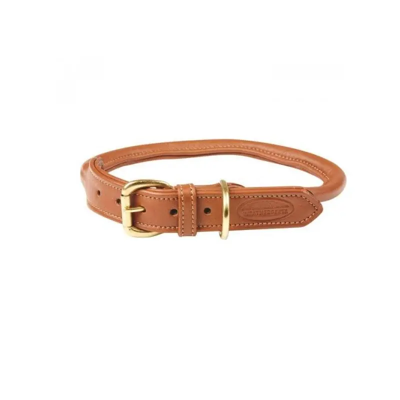 Weatherbeeta Rolled Leather Dog Collar - Tan - Extra Small