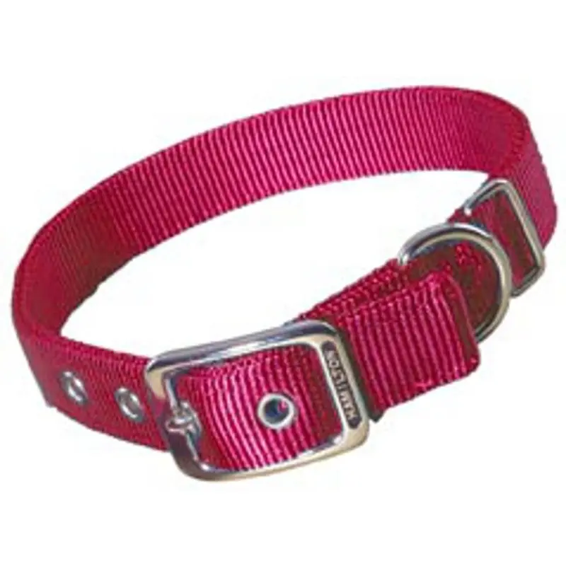 New Hamilton Double Thick Nylon Deluxe Dog Collar 1-Inch By 32-Inch Red 358649