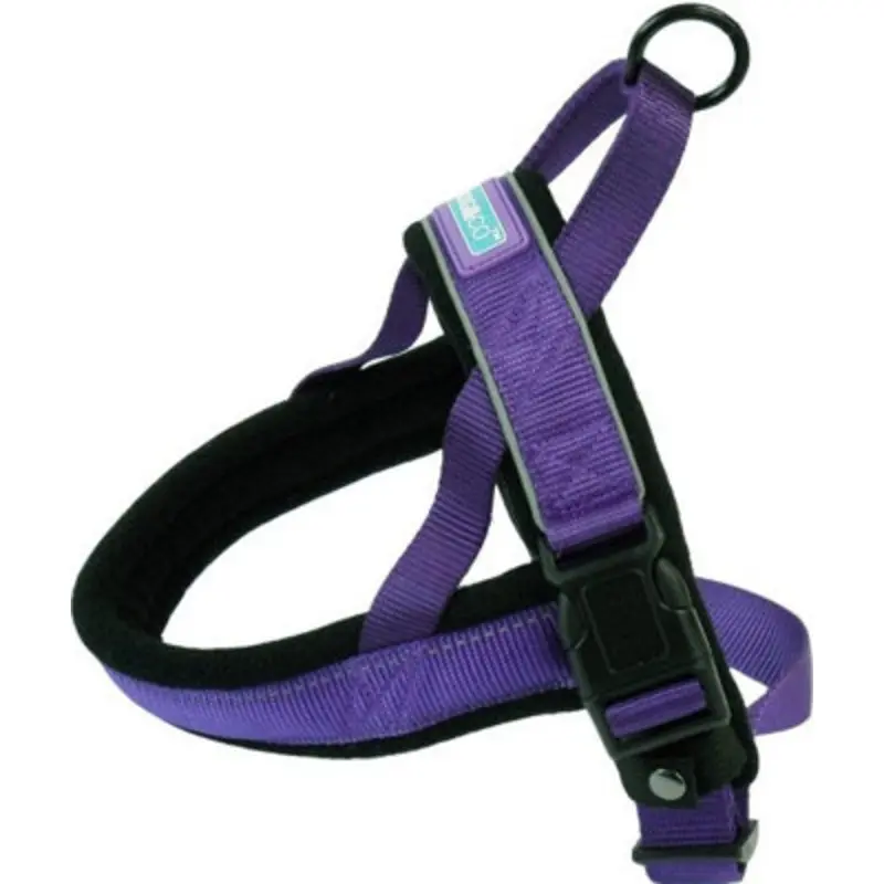 B&Q Dog Co Nylon Norwegian Harness Reflective Sml Purple