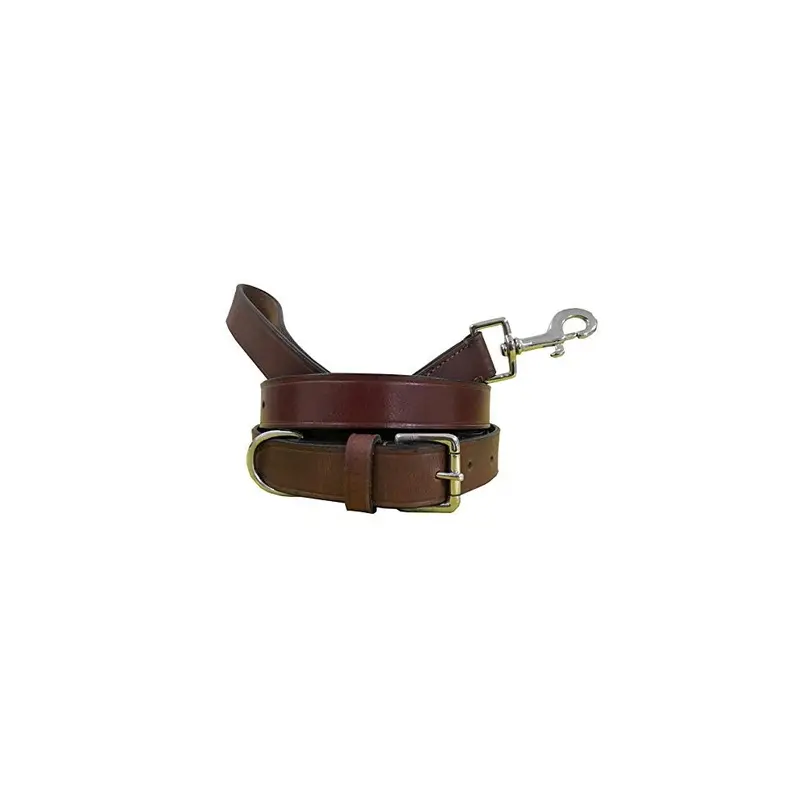 Bradley Crompton Genuine Leather Matching Pair Dog Collar And Lead Set Small