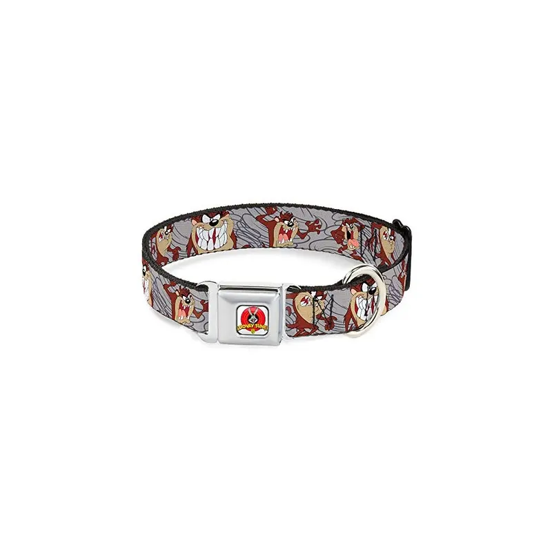 Buckle-Down White Dc-Wlttz002-L 15-26" "Lta-Looney Tunes Logo Dog Collar, Large